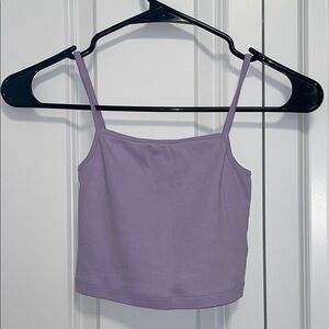 Purple Fitted Sleeveless Camisole Crop Top